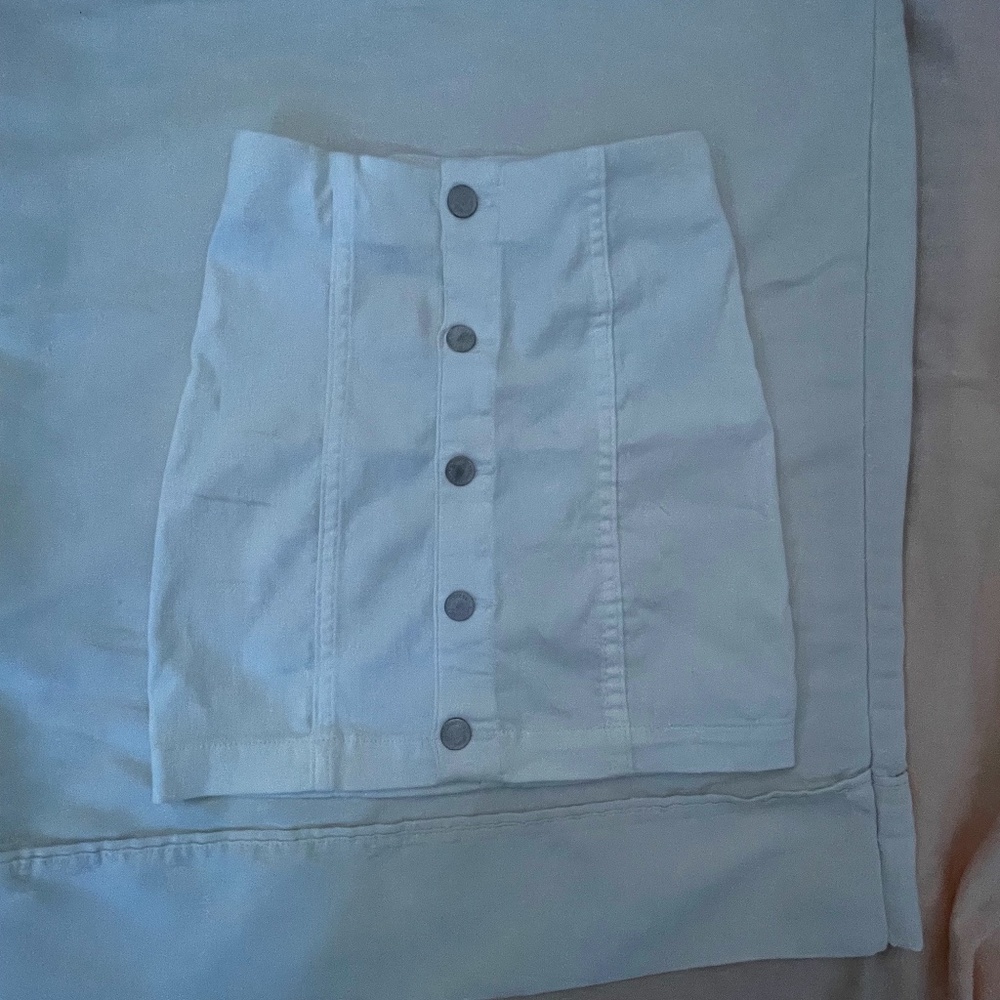 White Button White Demin skirt- Girls